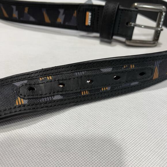 Ariat Work Belt Graphic Inlay Multi Color Mens Size 40 Genuine Leather - Picture 2 of 6